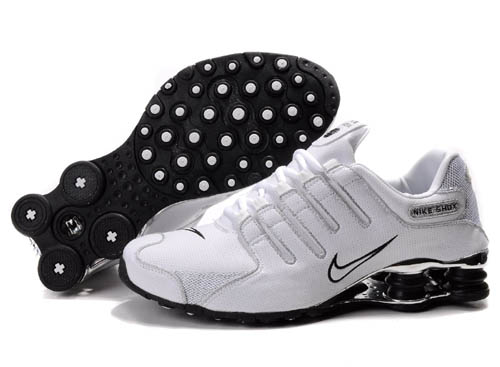 Mens Nike Shox Nz Sl Si Shoes White Silver Black - Click Image to Close